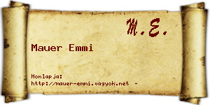 Mauer Emmi névjegykártya